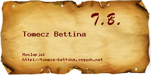 Tomecz Bettina névjegykártya